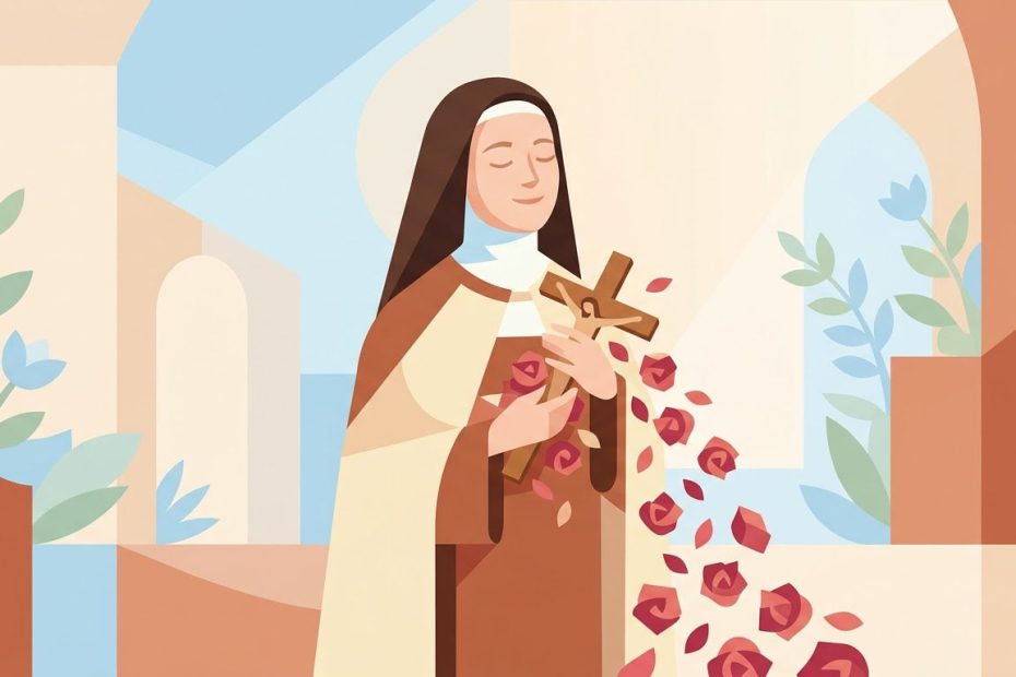Santa Teresa de Lisieux - Illustration prière catholique